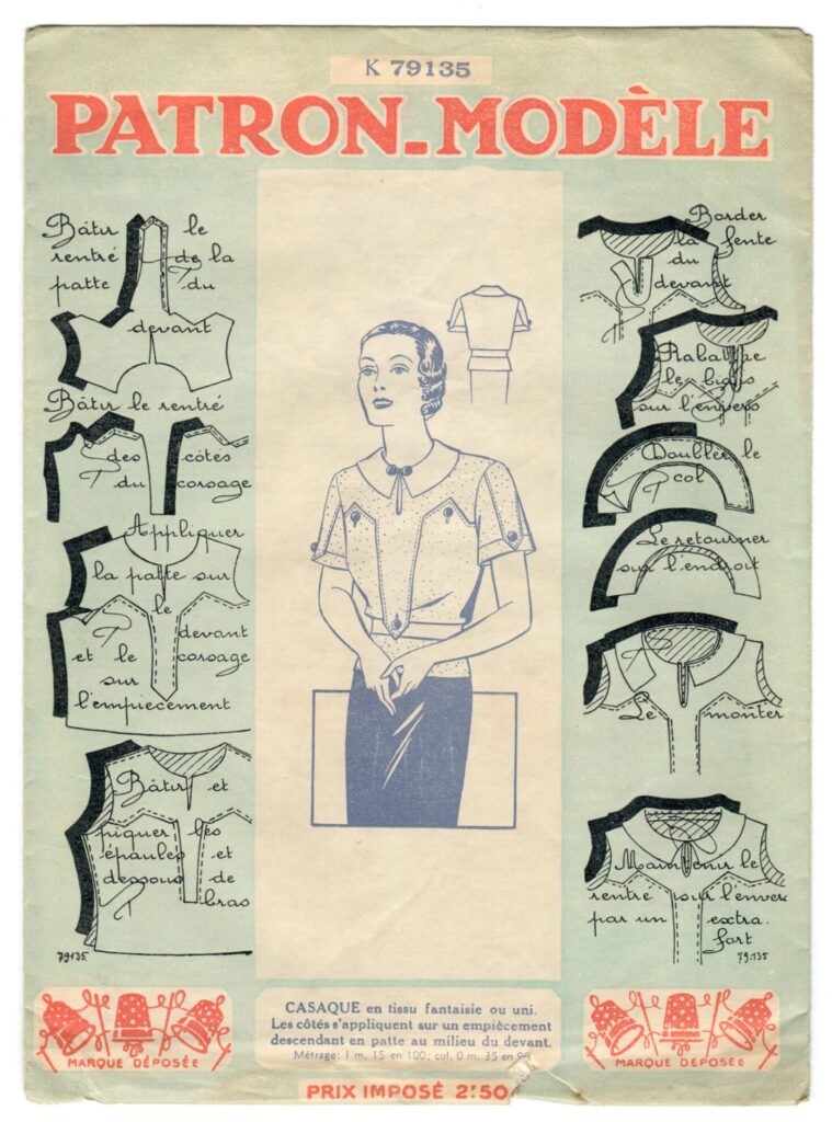 Front of a sewing pattern enveloppe by the french brand Patron-Modèle