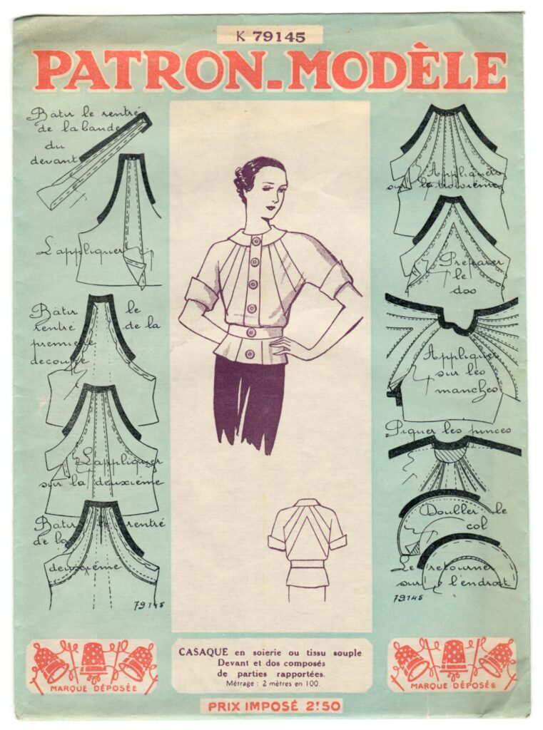 Front of a sewing pattern enveloppe by the french brand Patron-Modèle