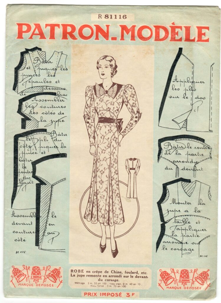 Front of a sewing pattern enveloppe by the french brand Patron-Modèle