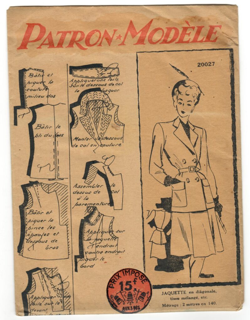 Front of a sewing pattern enveloppe by the french brand Patron-Modèle