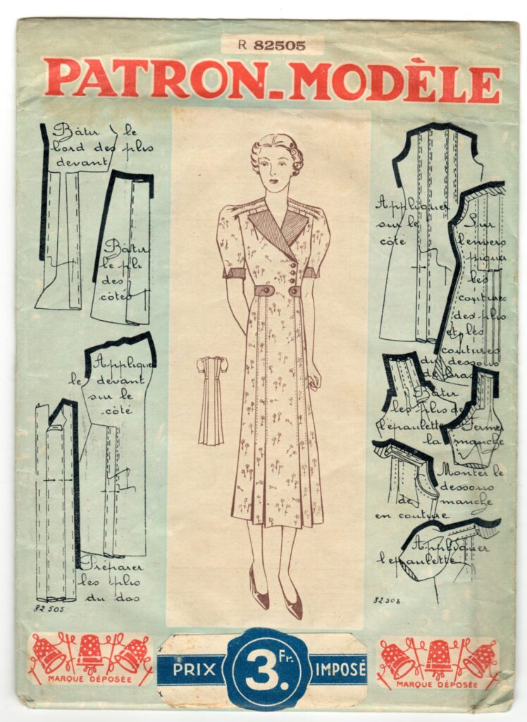 Front of a sewing pattern enveloppe by the french brand Patron-Modèle
