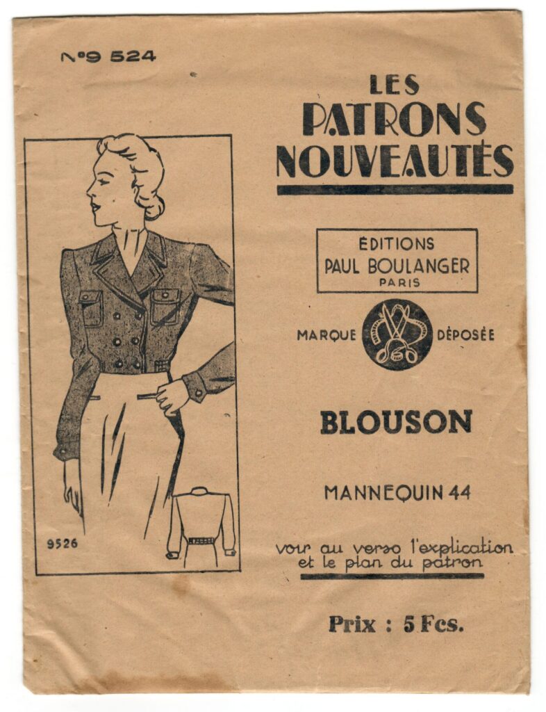 Front of a sewing pattern enveloppe by the french brand Les Patrons Nouveautés