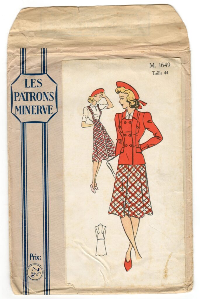 Front of a sewing pattern enveloppe by the french brand Les Patrons Minerve