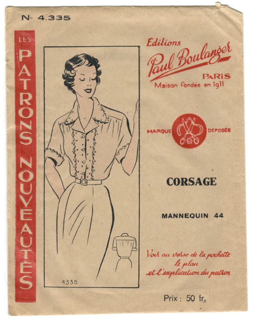 Front of a sewing pattern enveloppe by the french brand Les Patrons Nouveautés