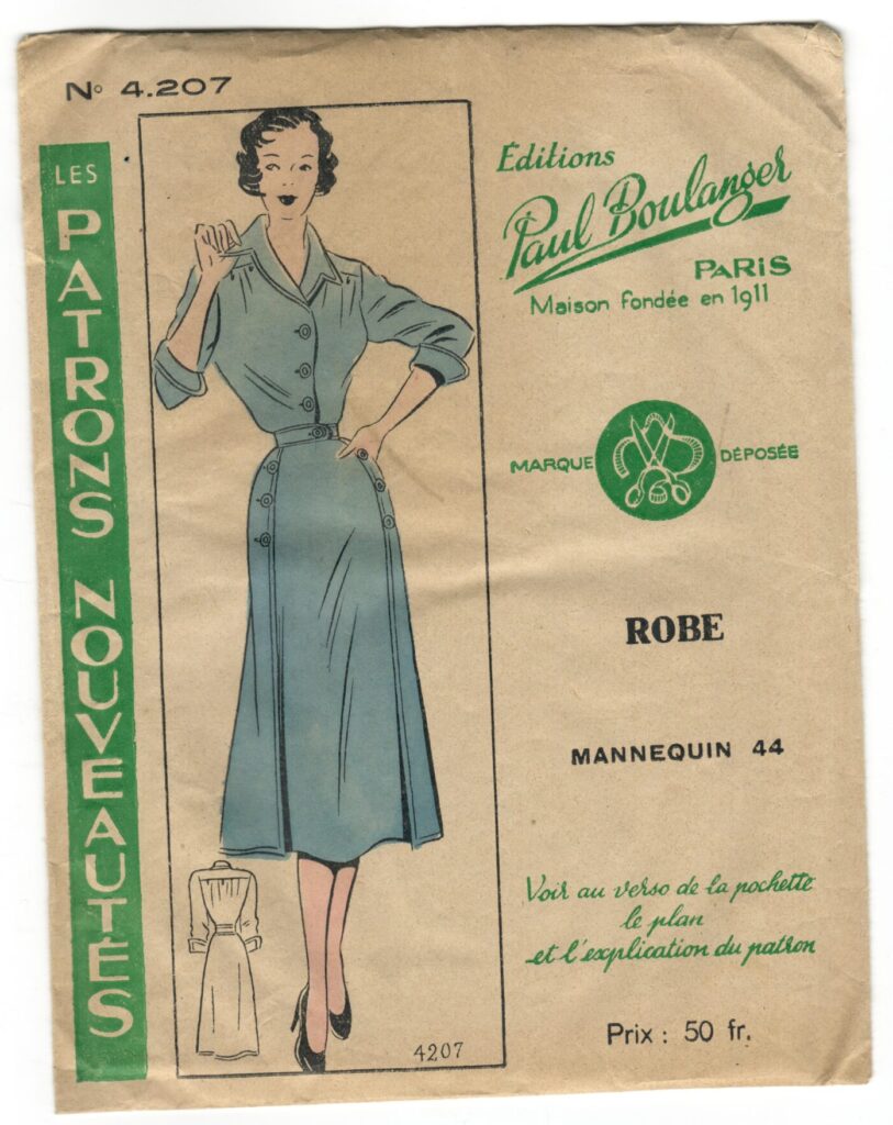 Front of a sewing pattern enveloppe by the french brand Les Patrons Nouveautés