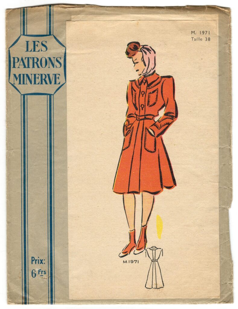 Front of a sewing pattern enveloppe by the french brand Les Patrons Minerve