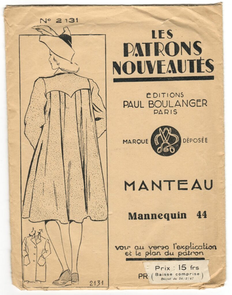 Front of a sewing pattern enveloppe by the french brand Les Patrons Nouveautés