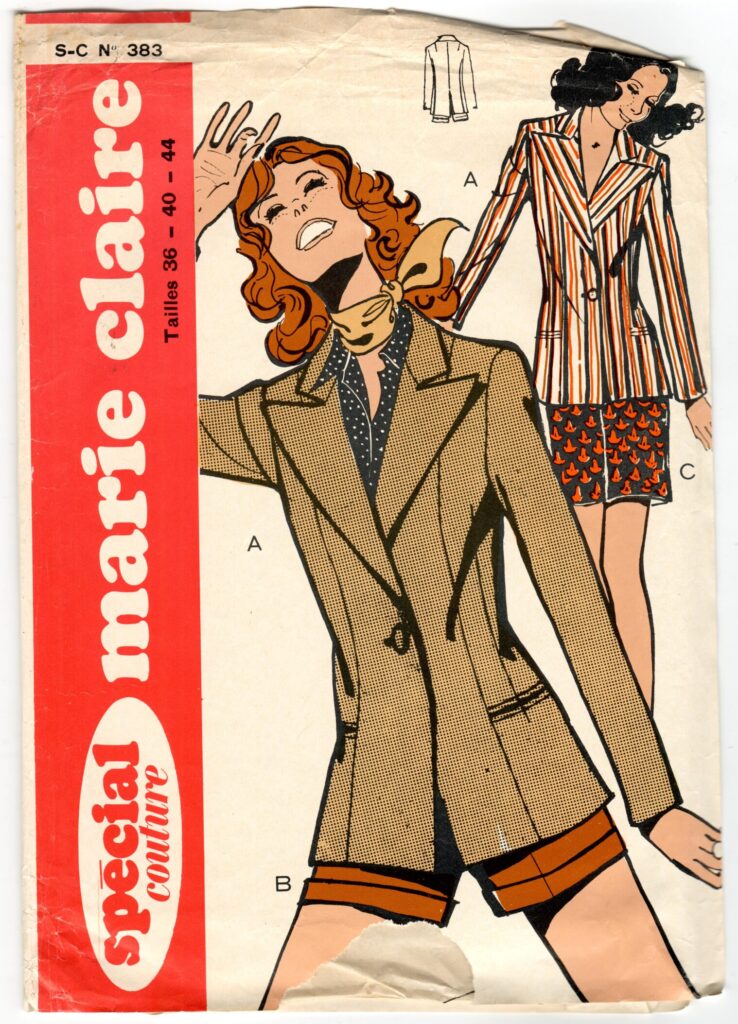 Front of a sewing pattern enveloppe by the french brand Marie-Claire