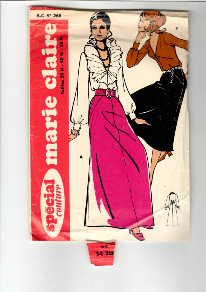 Front of a sewing pattern enveloppe by the french brand Marie-Claire