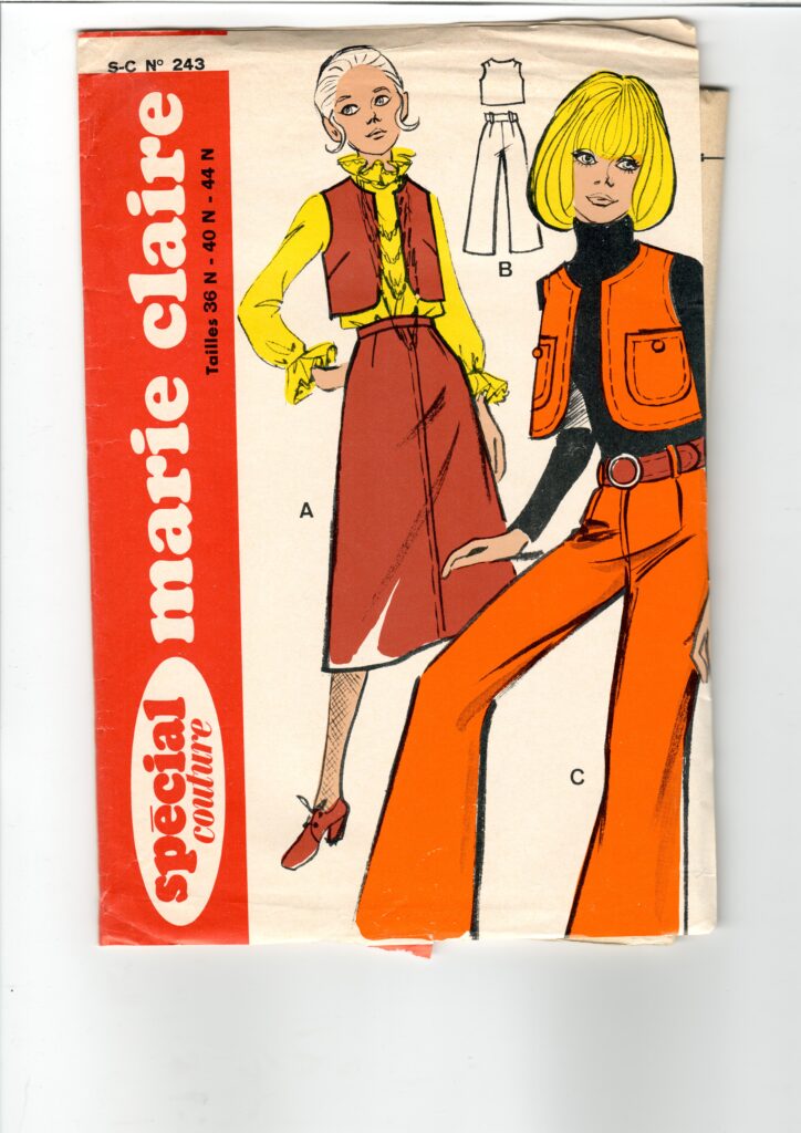 Front of a sewing pattern enveloppe by the french brand Marie-Claire