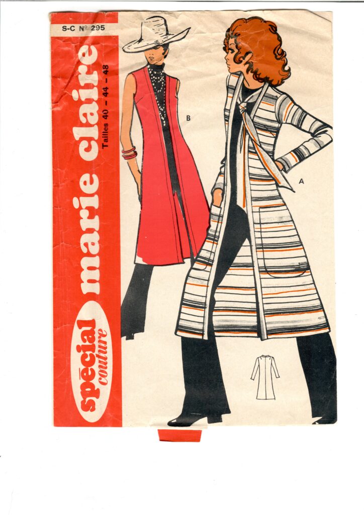 Front of a sewing pattern enveloppe by the french brand Marie-Claire
