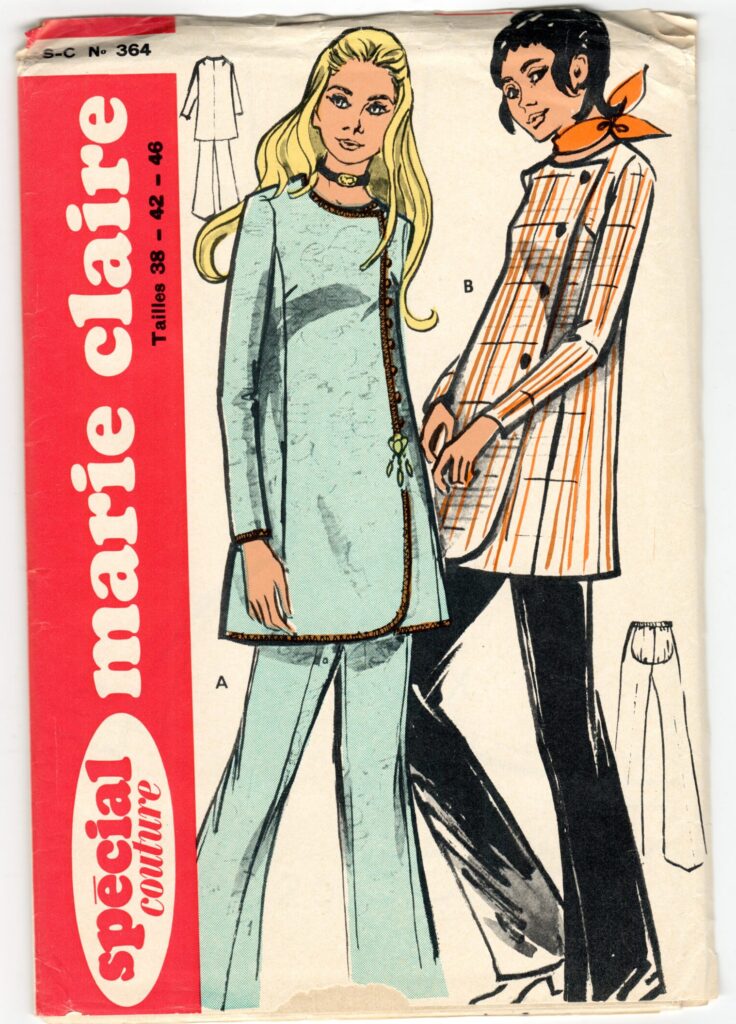 Front of a sewing pattern enveloppe by the french brand Marie-Claire