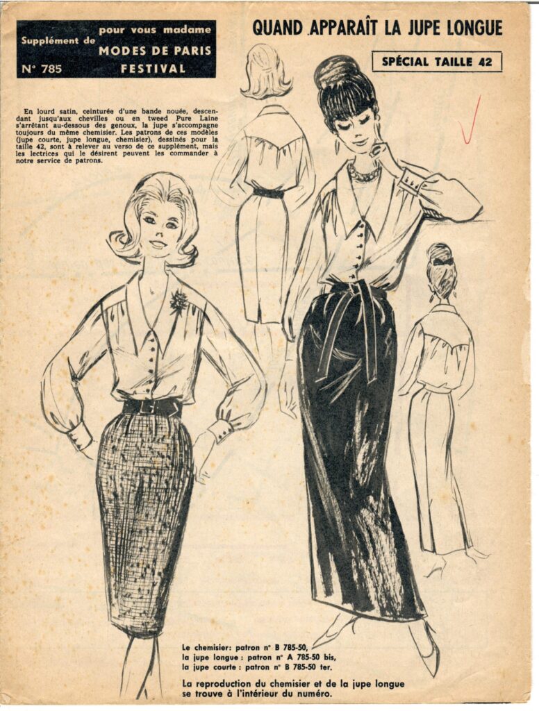 Front of a sewing pattern by the french magazine Modes de Paris