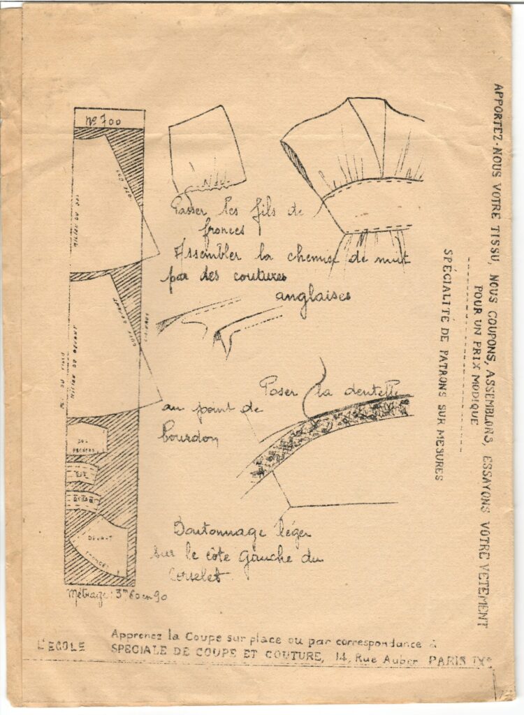 Front of a sewing pattern enveloppe by the french brand Elegance