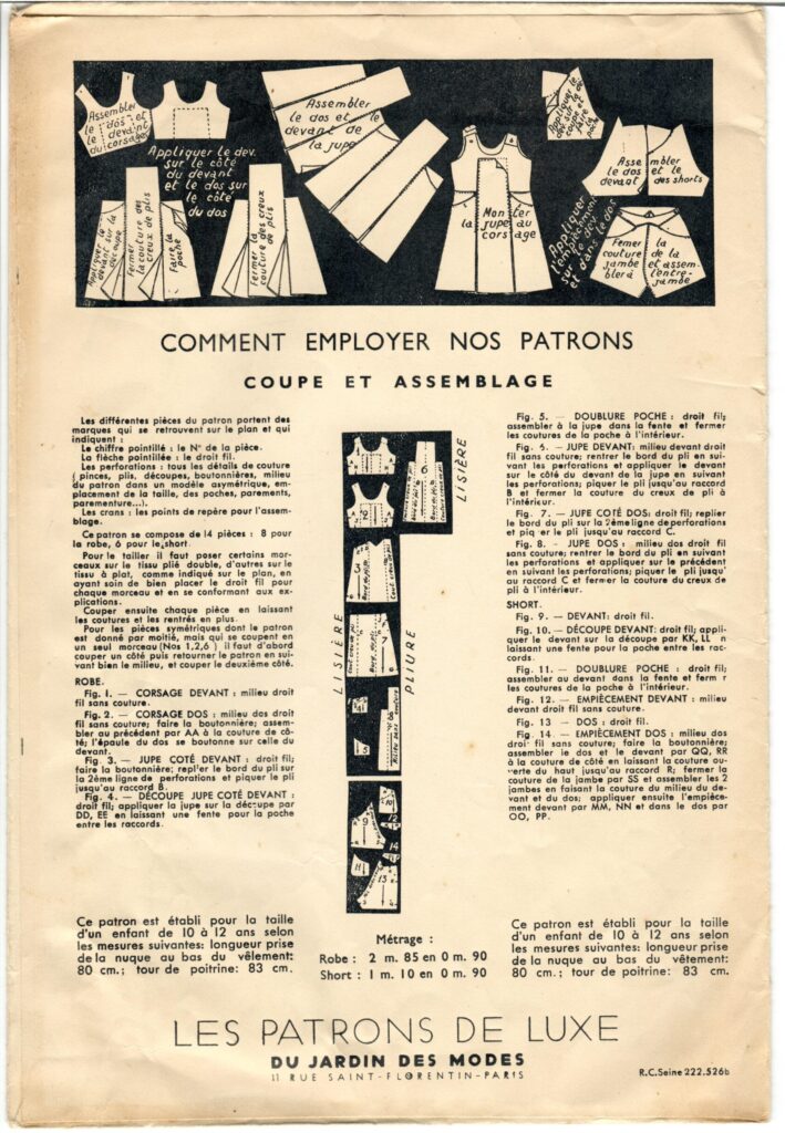 Les Patrons de Luxe du Jardin des Modes