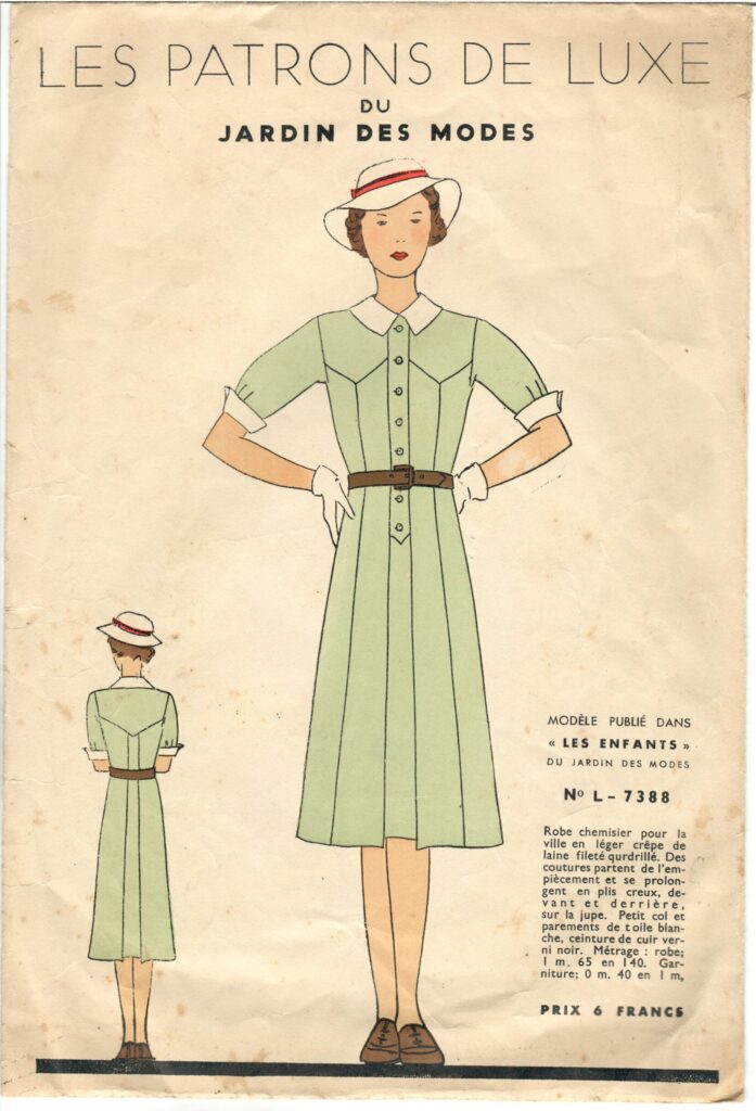 Front of a sewing pattern enveloppe by the french brand Les Patrons de Luxe