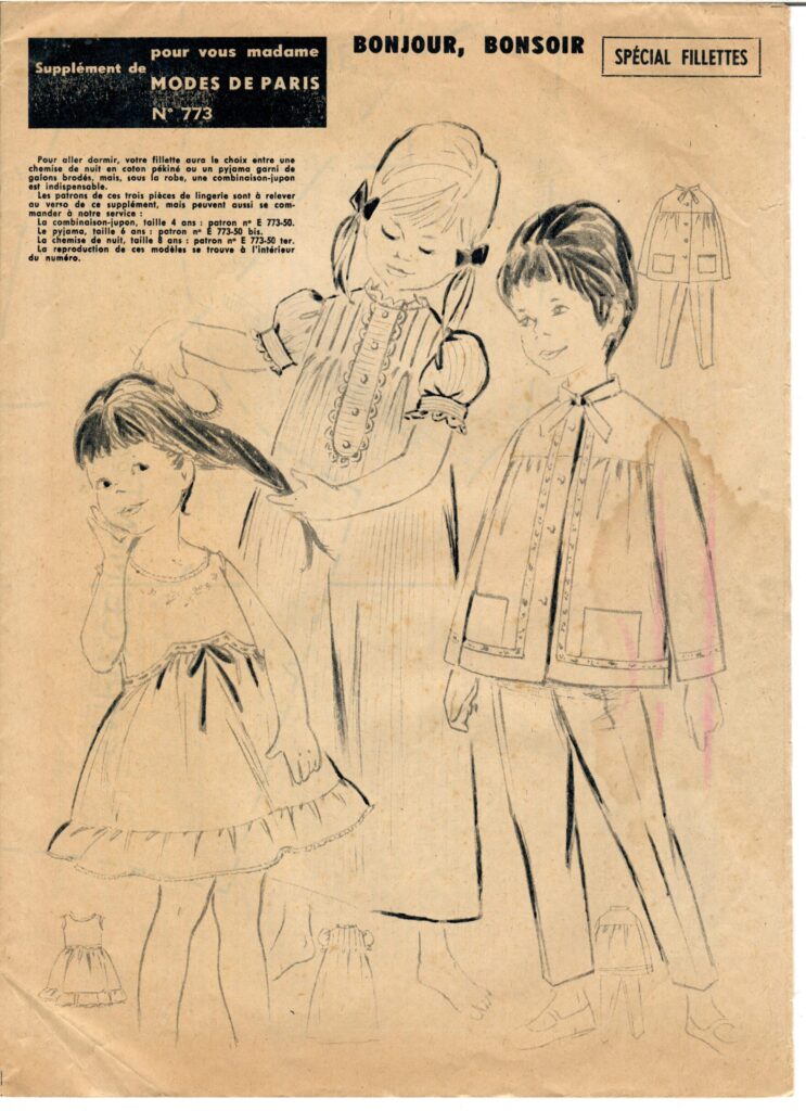 Front of a sewing pattern by the french magazine Modes de Paris