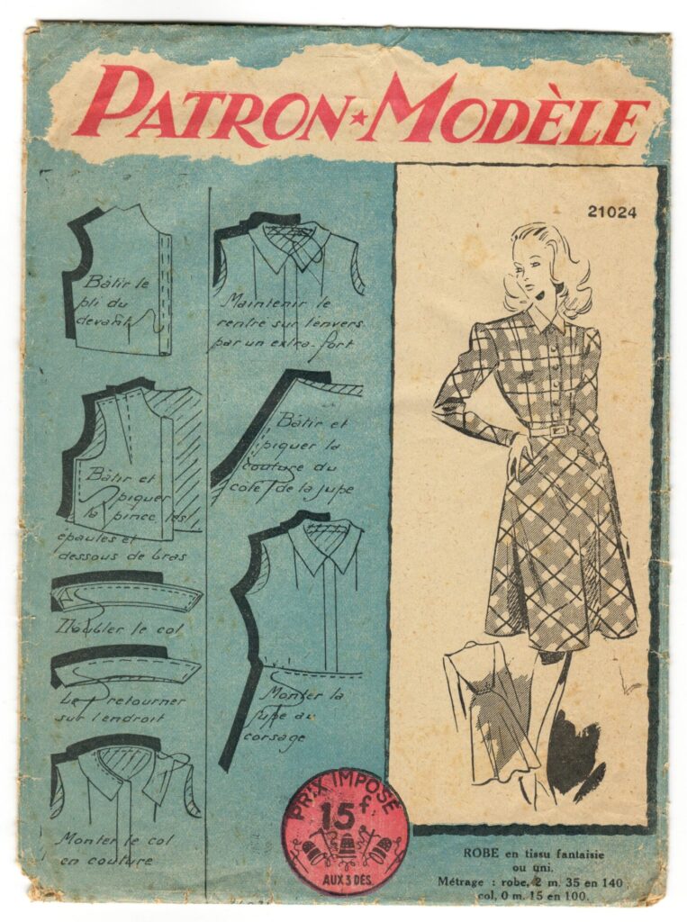 Front of a sewing pattern enveloppe by the french brand Patron-Modèle
