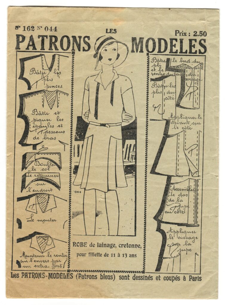 Front of a sewing pattern enveloppe by the french brand Patron-Modèle