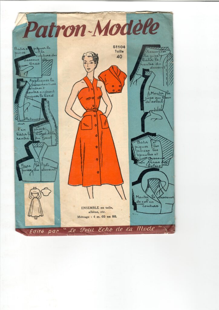 Front of a sewing pattern enveloppe by the french brand Patron-Modèle