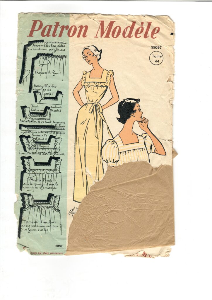 Front of a sewing pattern enveloppe by the french brand Patron-Modèle